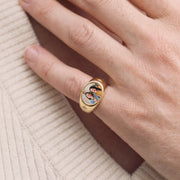 Personalized Photo Signet Ring, worn