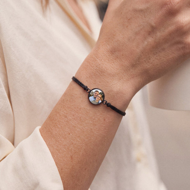 Personalized Printed Photo Cord Bracelet, worn