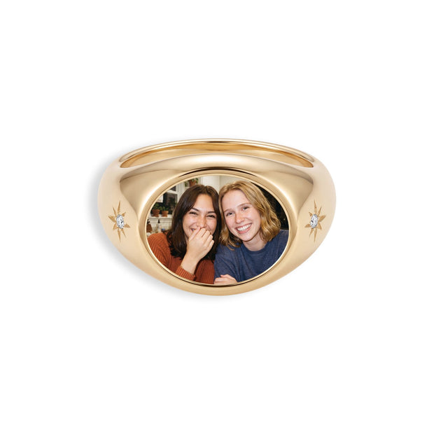 Personalized Photo Signet Ring — image 1 of 2