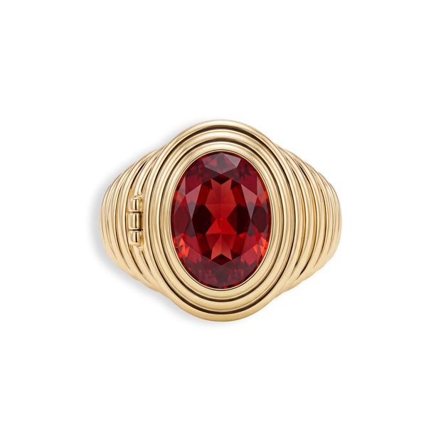 Ribbed Birthstone Locket Ring — image 2 of 12