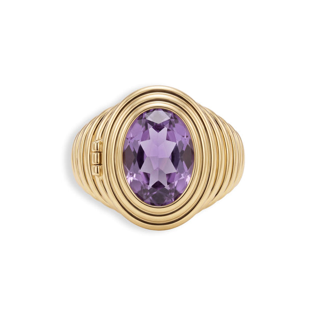 Ribbed Birthstone Locket Ring — image 3 of 12
