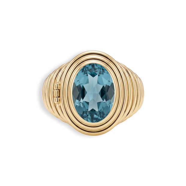 Ribbed Birthstone Locket Ring — image 4 of 12