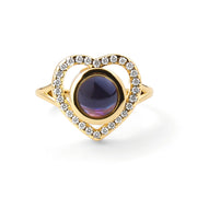 Personalized Pavé Heart Photo Ring