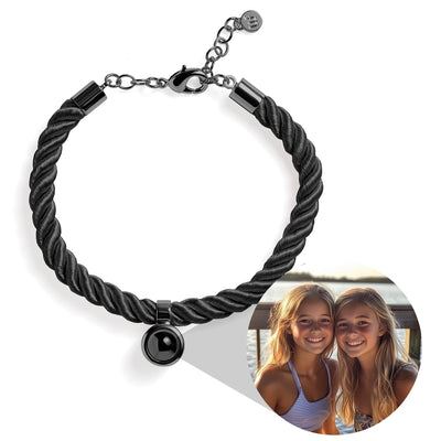 Personalized Rope Circle Photo Bracelet