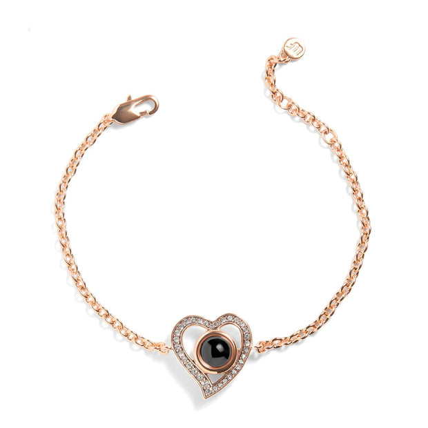 Personalized Vintage Heart Photo Bracelet