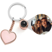 Engravable Heart Photo Keychain