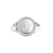Personalized Round Halo Locket Ring — thumbnail 2 of 4