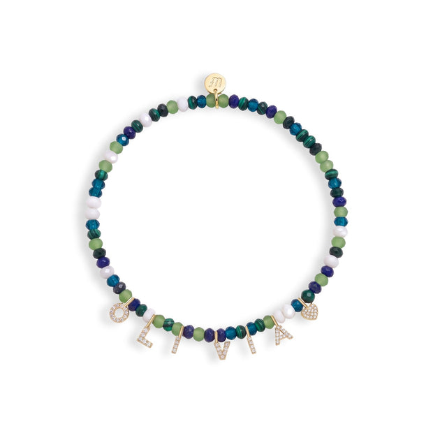 Mini Semi-Precious Personalized Name Bracelet — image 3 of 11