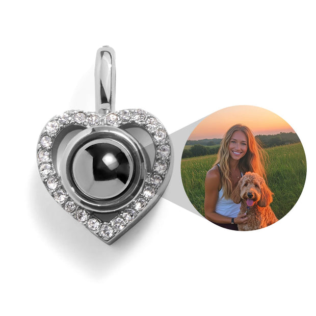 Personalized Pavé Heart Photo Charm