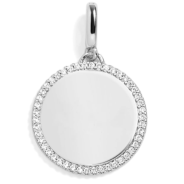 Pavé Engravable Circle Charm