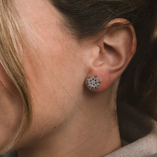 Pavé Snowflake Earrings