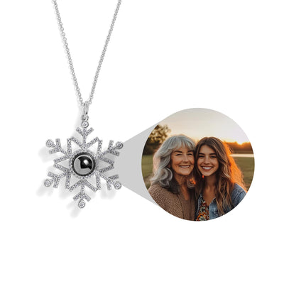 Personalized Snowflake Photo Necklace