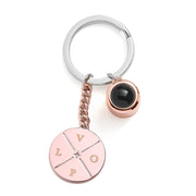 Engravable Circle Photo Keychain