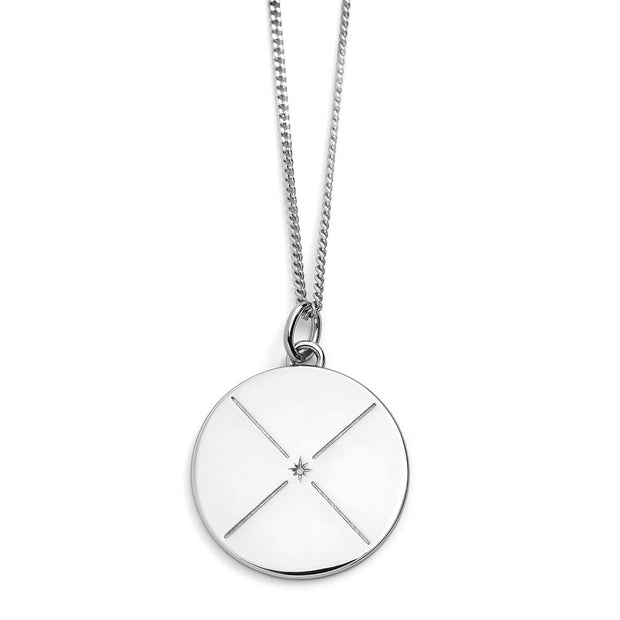 Engravable Circle Quadrant Necklace