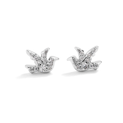 Pavé Bird Stud Earrings