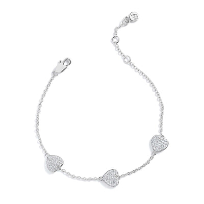 Pavé Heart Station Bracelet