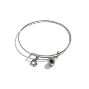 Personalized Photo Bangle With Heart Charm