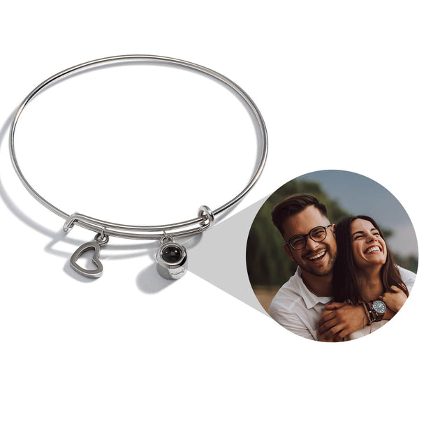 Sterling Silver Engraved Bangle Bracelet with front opening and personalized  engraving