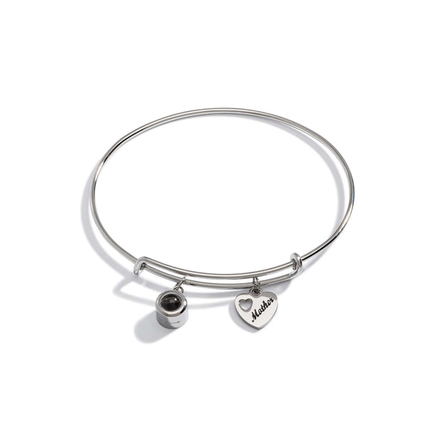 Personalized Photo Bangle With Mother Charm