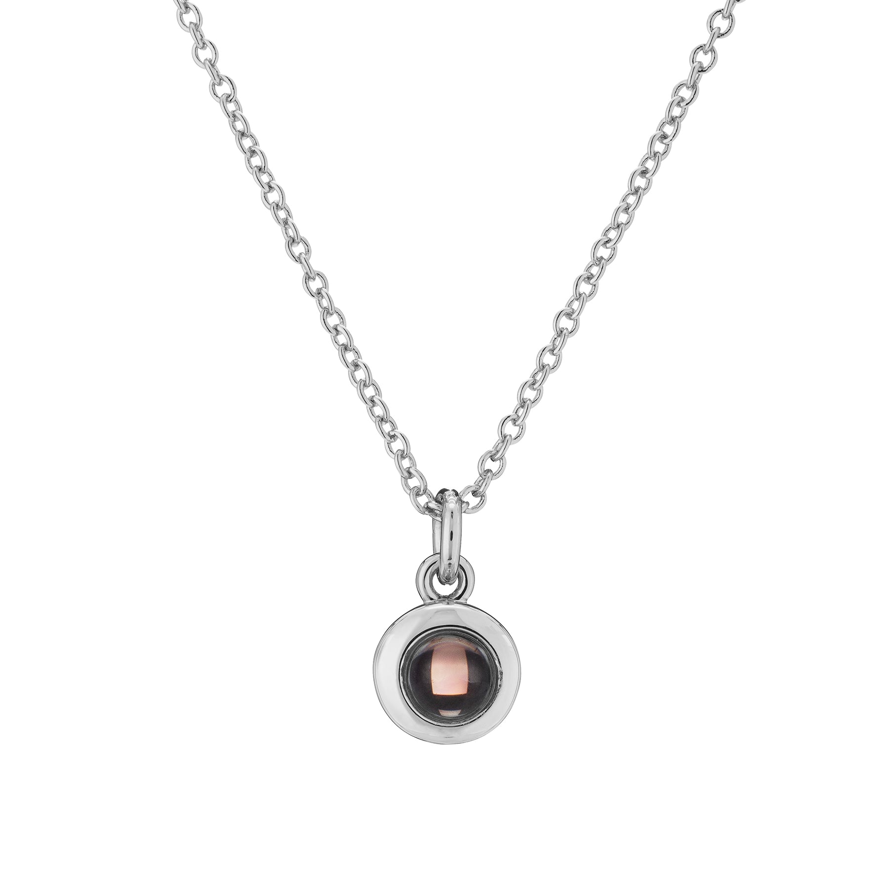 Customized Circle Monogram Round Enamel Photo Locket Necklace Mint Pink  White Black