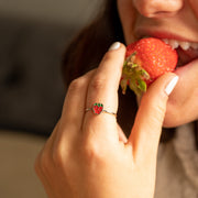 Enamel Strawberry Ring